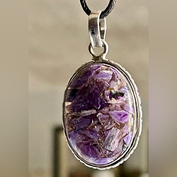 Charoite in Copper Pendant - Picture 2 of 7